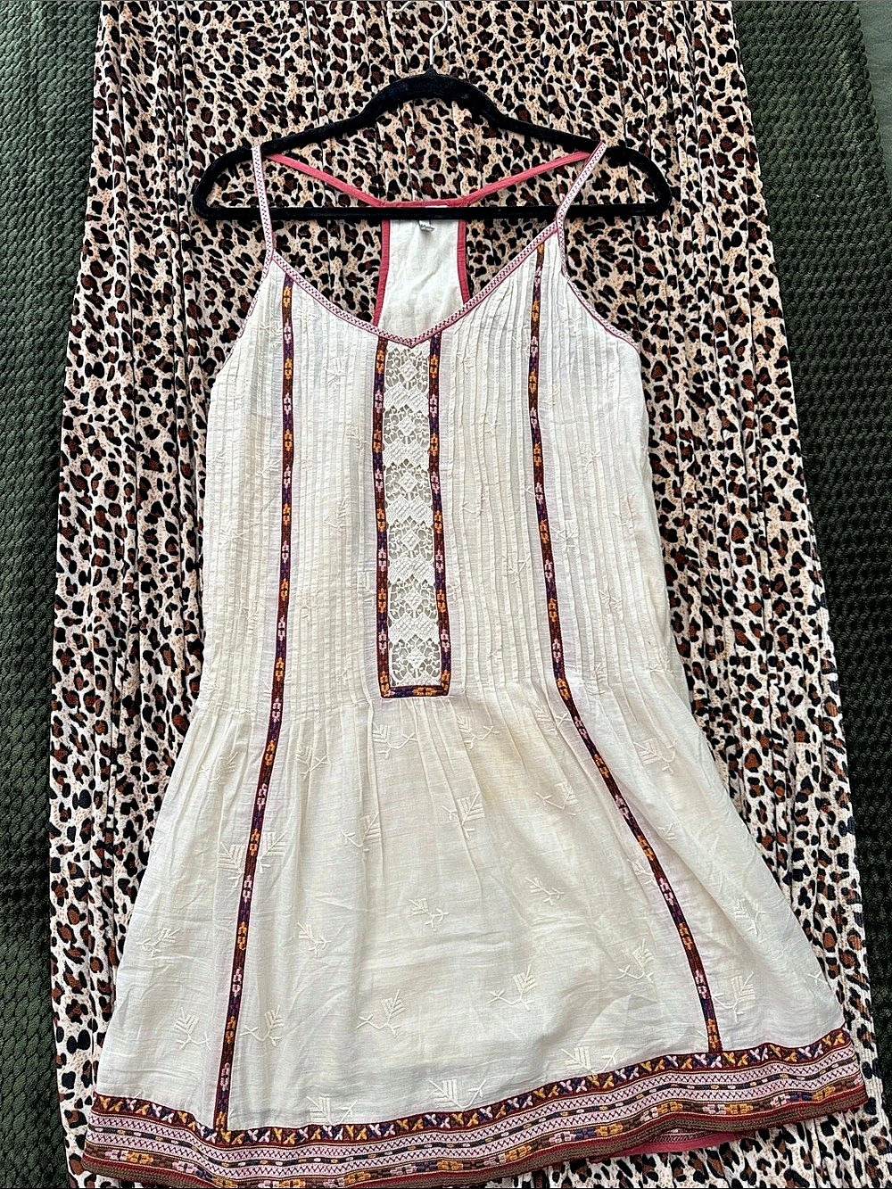 Joie Embroidered Trim Mini Dress White XS